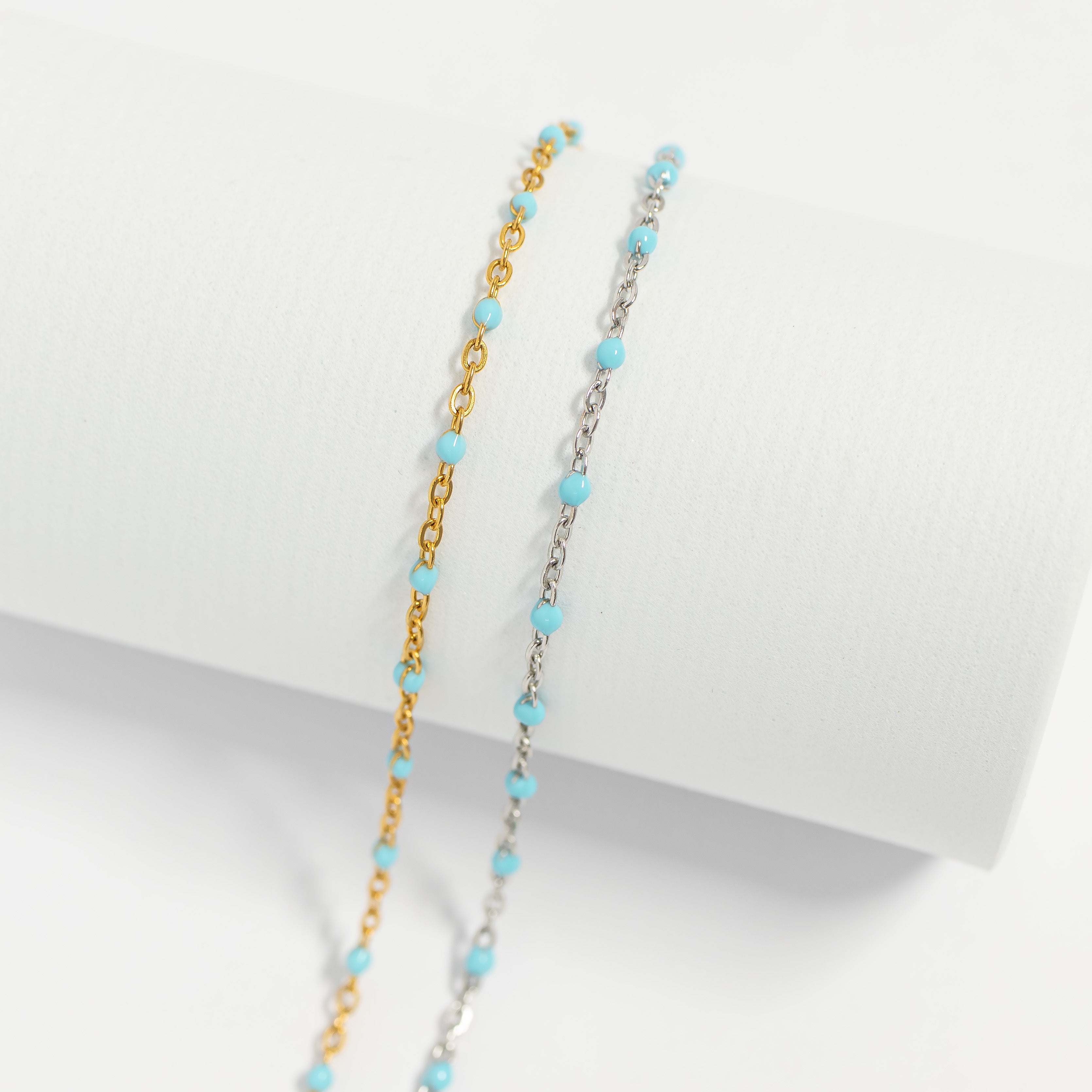 Turquoise Confetti Bracelet – 18K Gold, Waterproof Adjustable