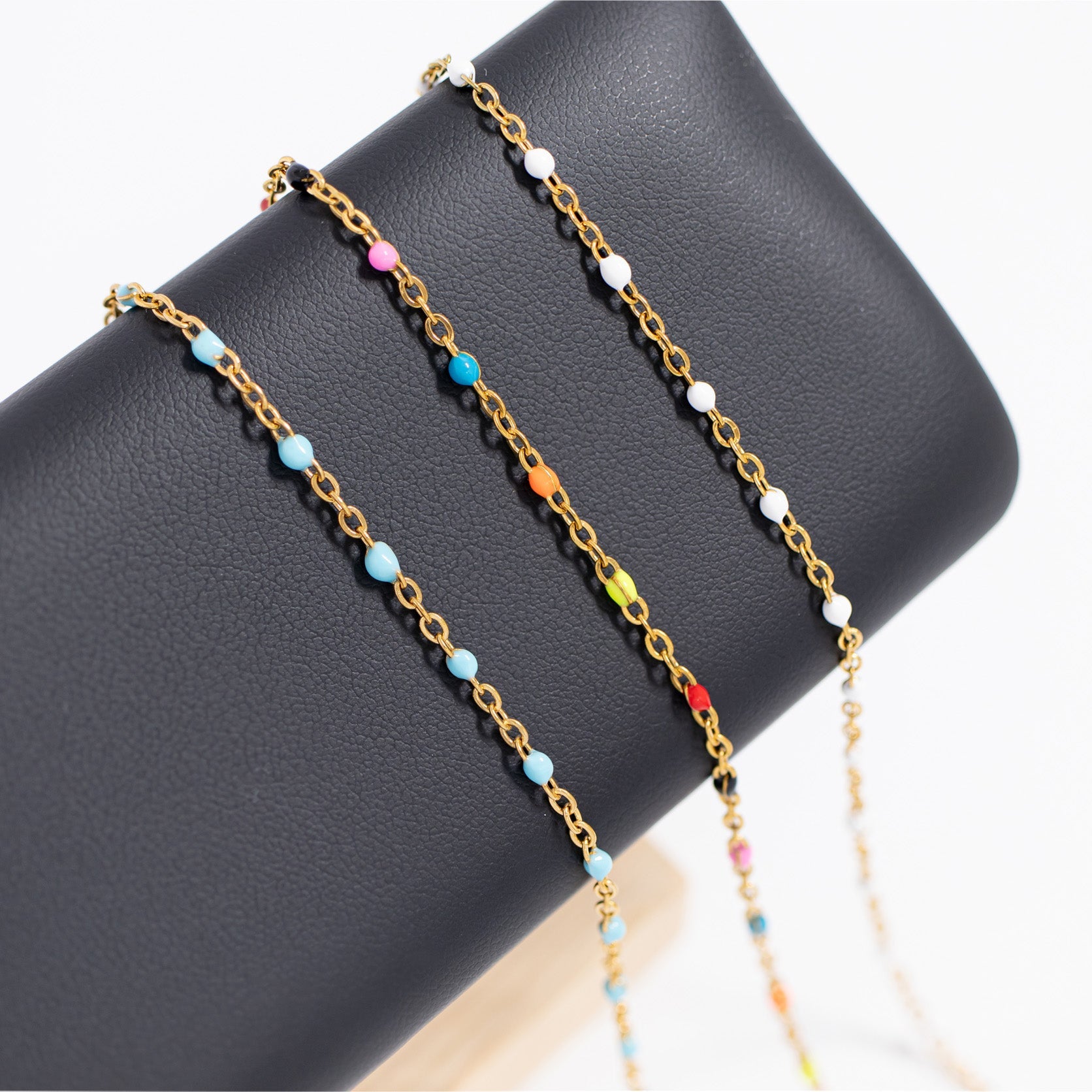 Turquoise Confetti Bracelet – 18K Gold, Waterproof Adjustable