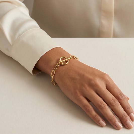 Bracelet, 18K Gold Plated Steel