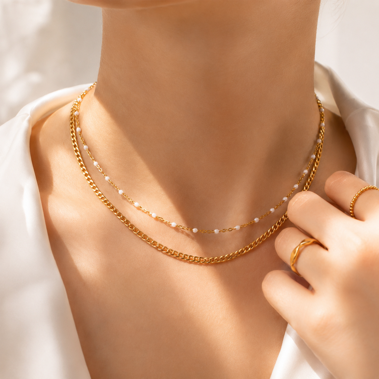 Confetti Enamel Necklace – 18K Gold, Dainty Layering, Waterproof
