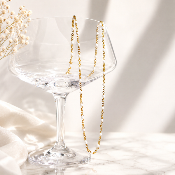 Confetti Enamel Necklace – 18K Gold, Dainty Layering, Waterproof