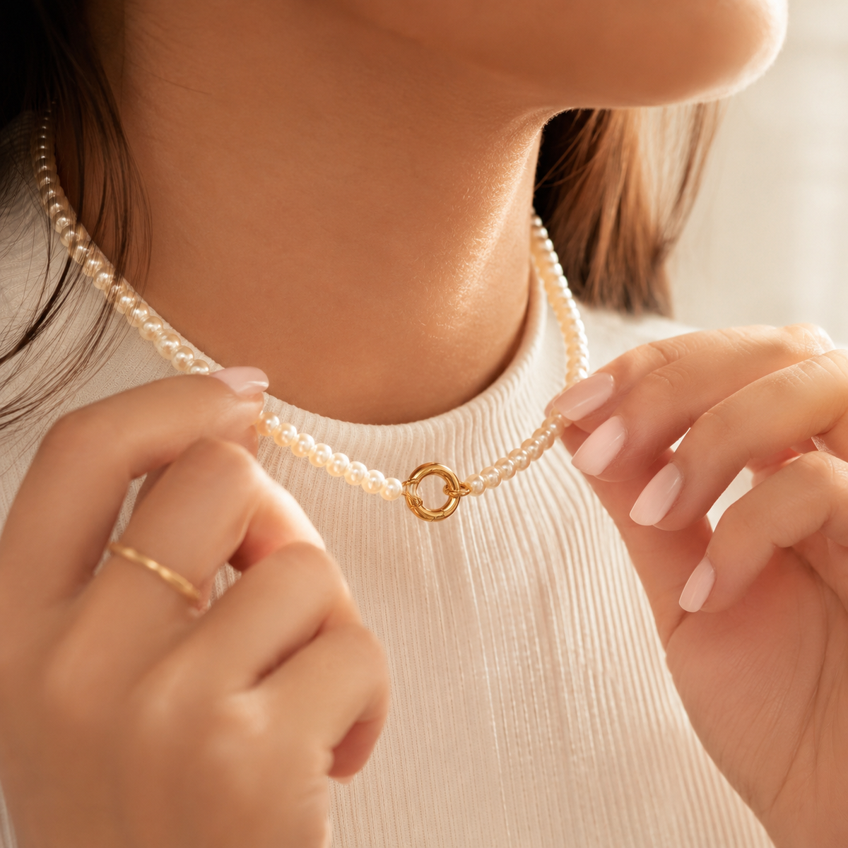 Freshwater Pearl Charm Necklace – product image 4