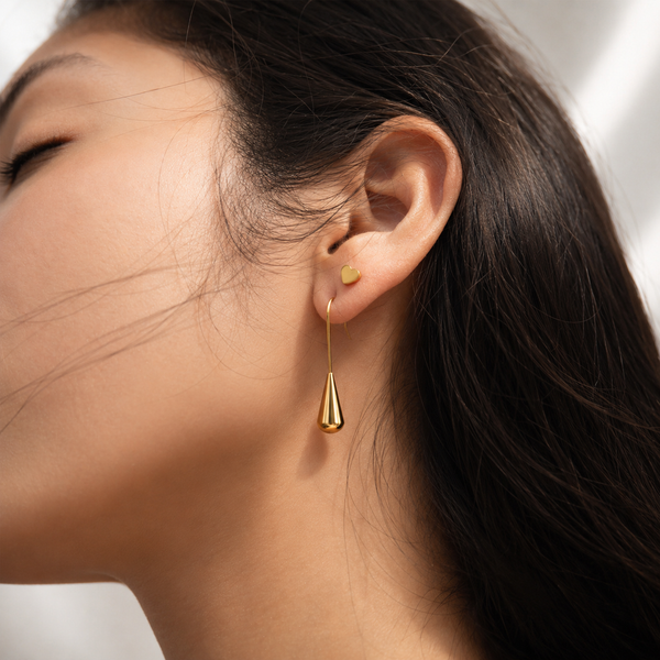 Drop Earrings – 18K Gold, Minimalist, Waterproof