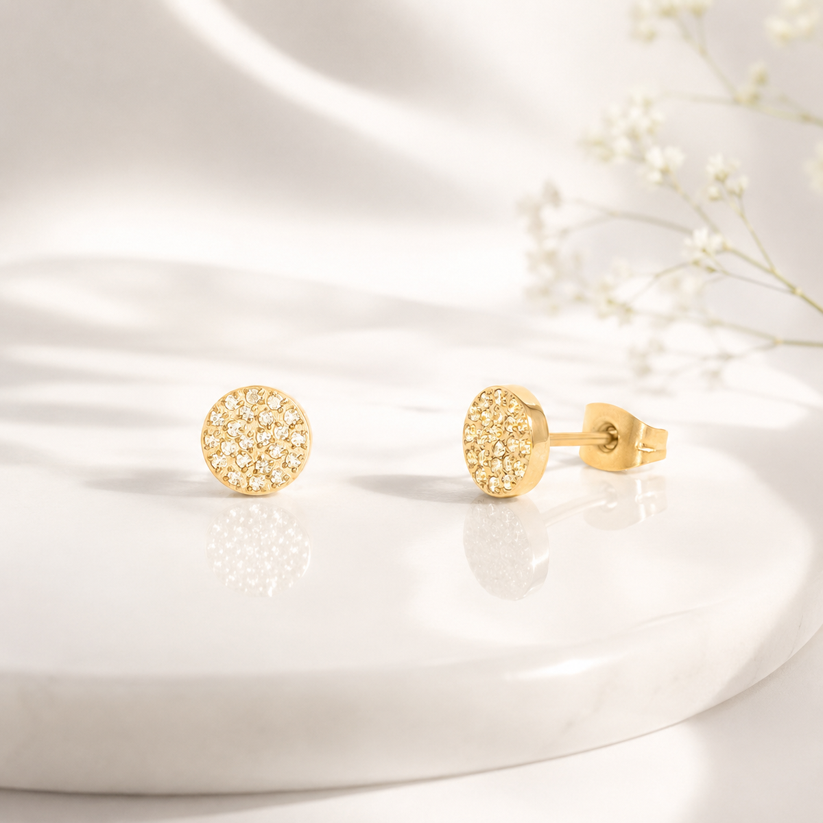 Pavé Round Stud Earrings – product image 1