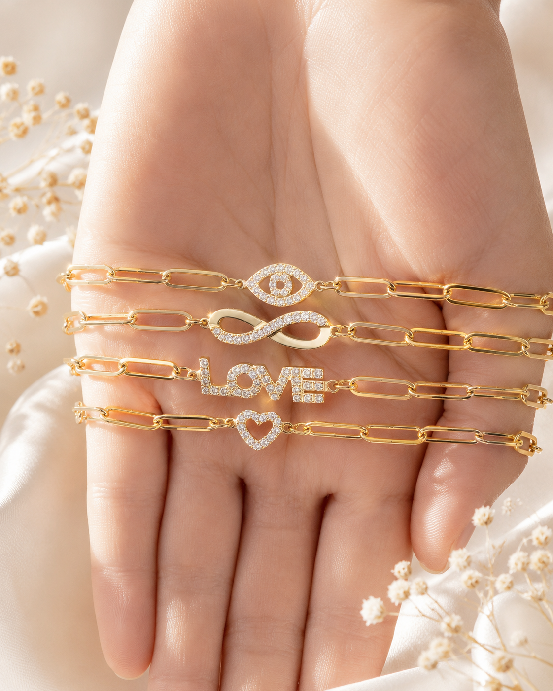 Infinity Necklace – 18K Gold Paperclip Chain, Waterproof