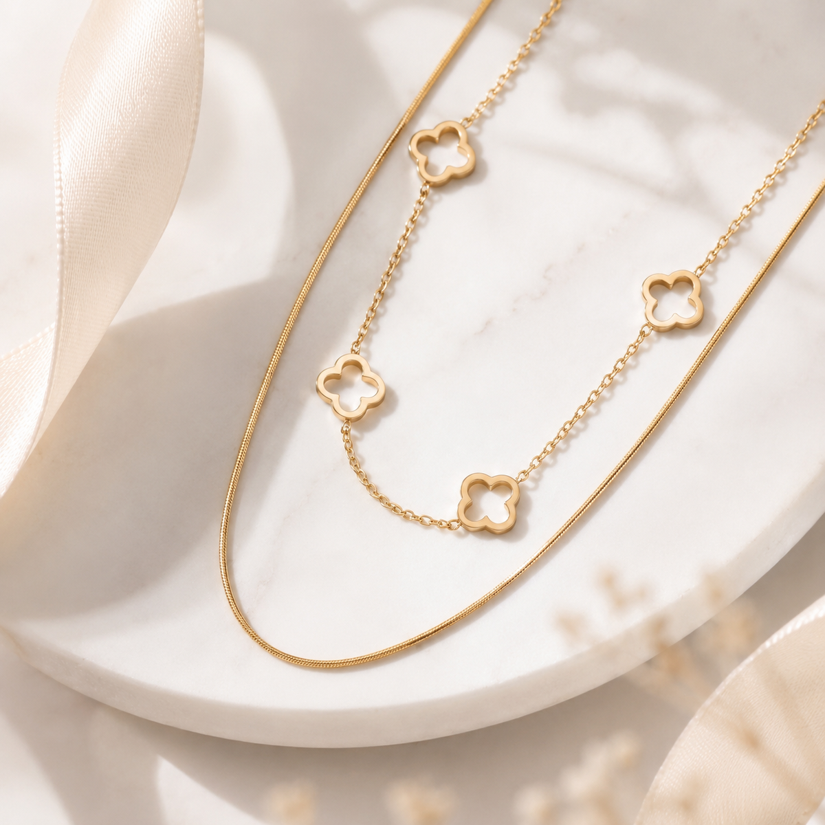 Layered Clover Necklace – product image 1