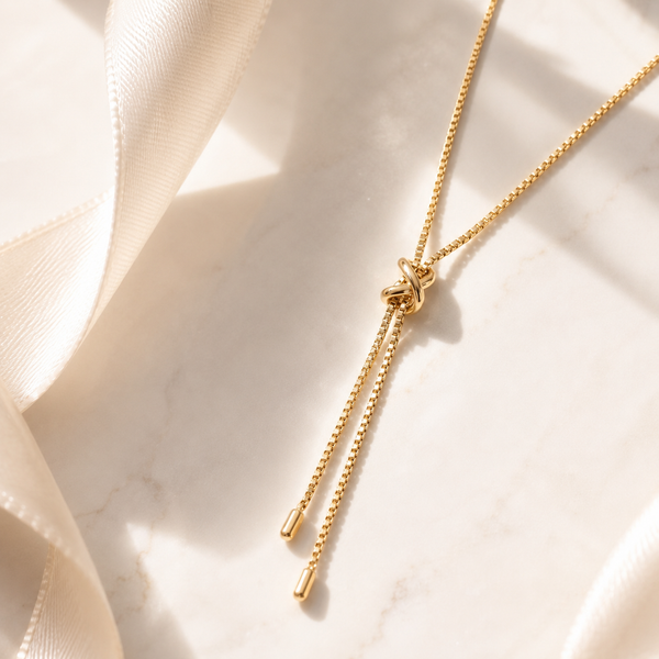 Bolo Necklace – 18K Gold, Adjustable Sliding Chain, Waterproof