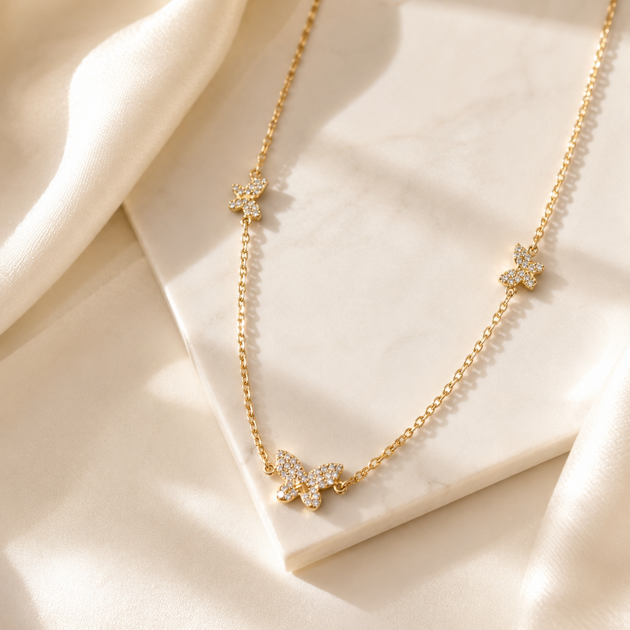 Butterfly Pendant Necklace – 18K Gold, Dainty, Waterproof