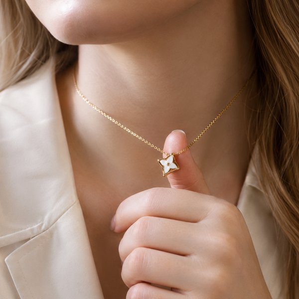 Star Necklace – 18K Gold Mother of Pearl Pendant, Waterproof