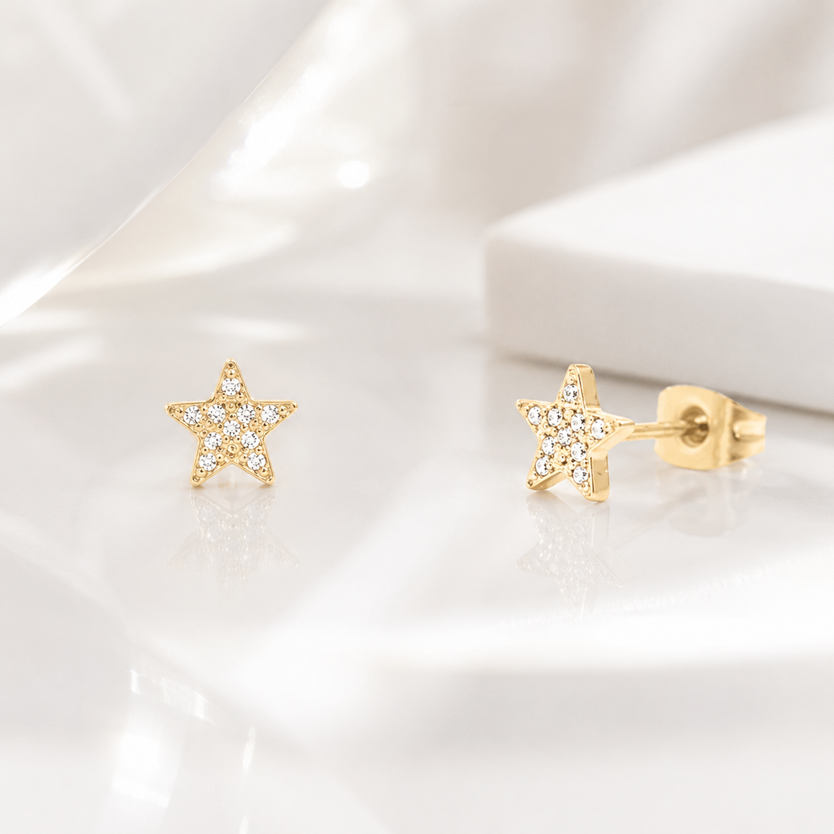 Pave Star Stud Earrings – product image 1