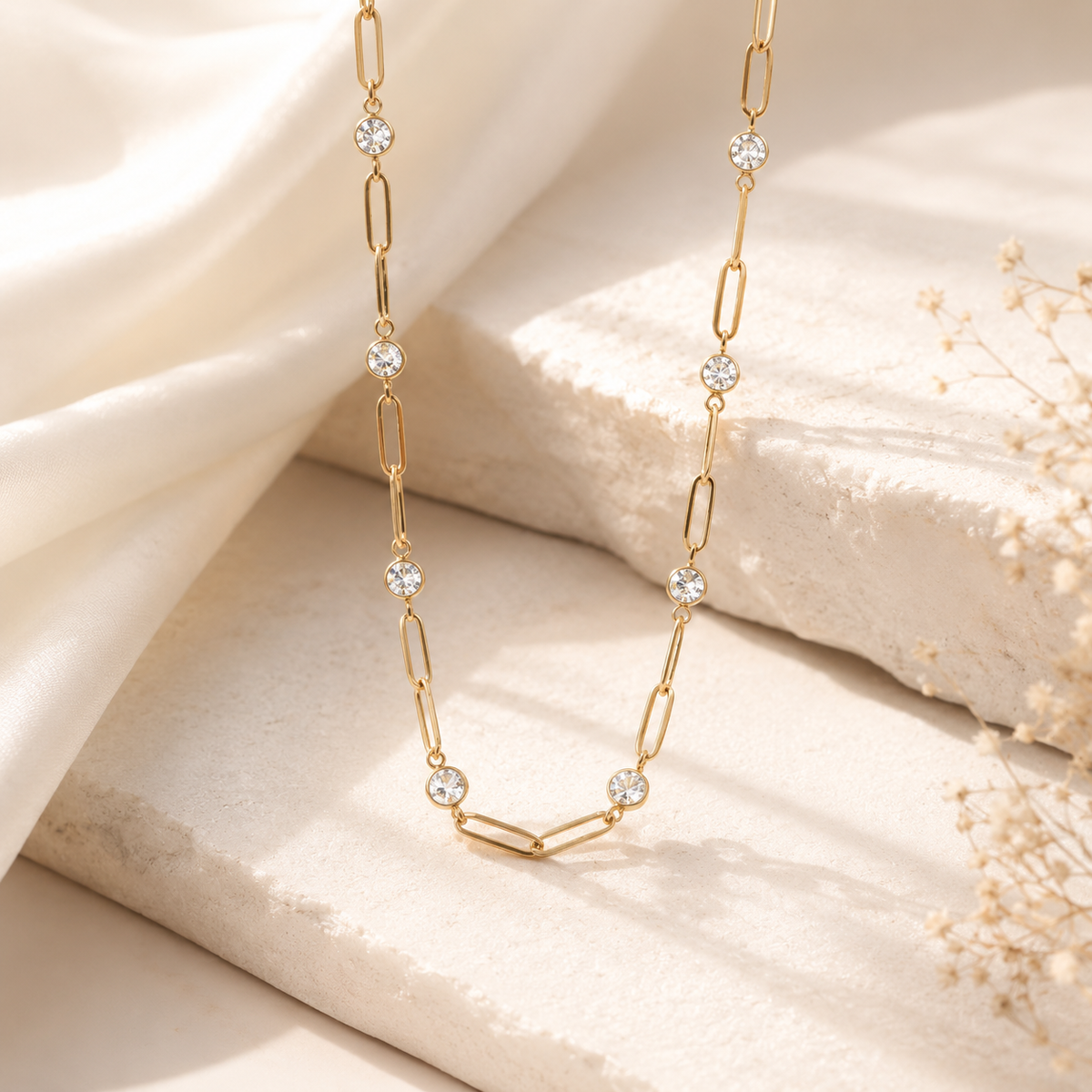 Crystal Paperclip Necklace – product image 1