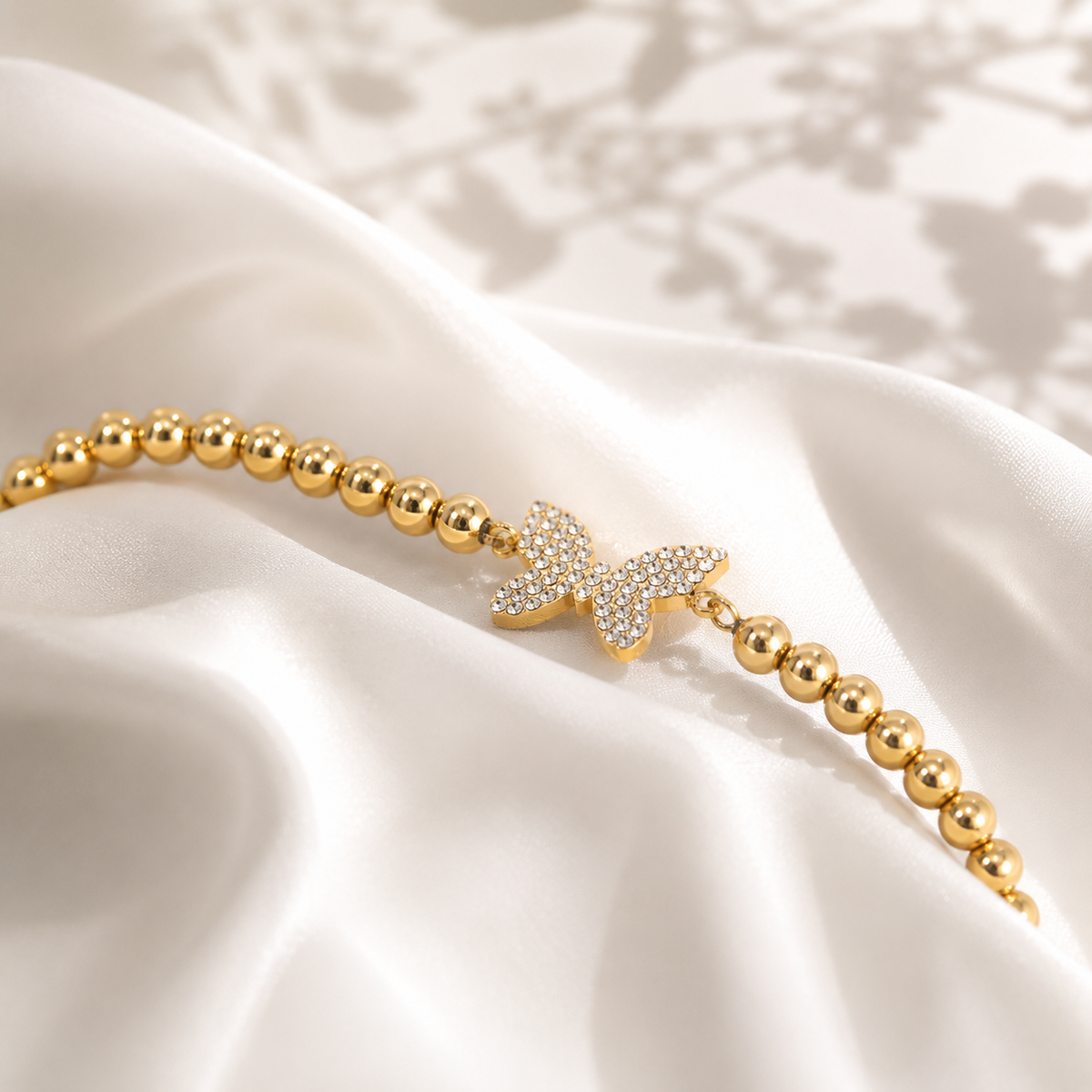 Butterfly Beaded Stretch Bracelet – product image 4