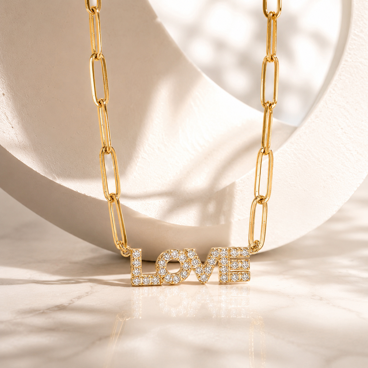 CZ Pave Love Pendant Necklace – product image 1
