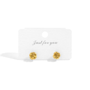 Knot Stud Earrings – 18K Gold, Minimalist, Waterproof