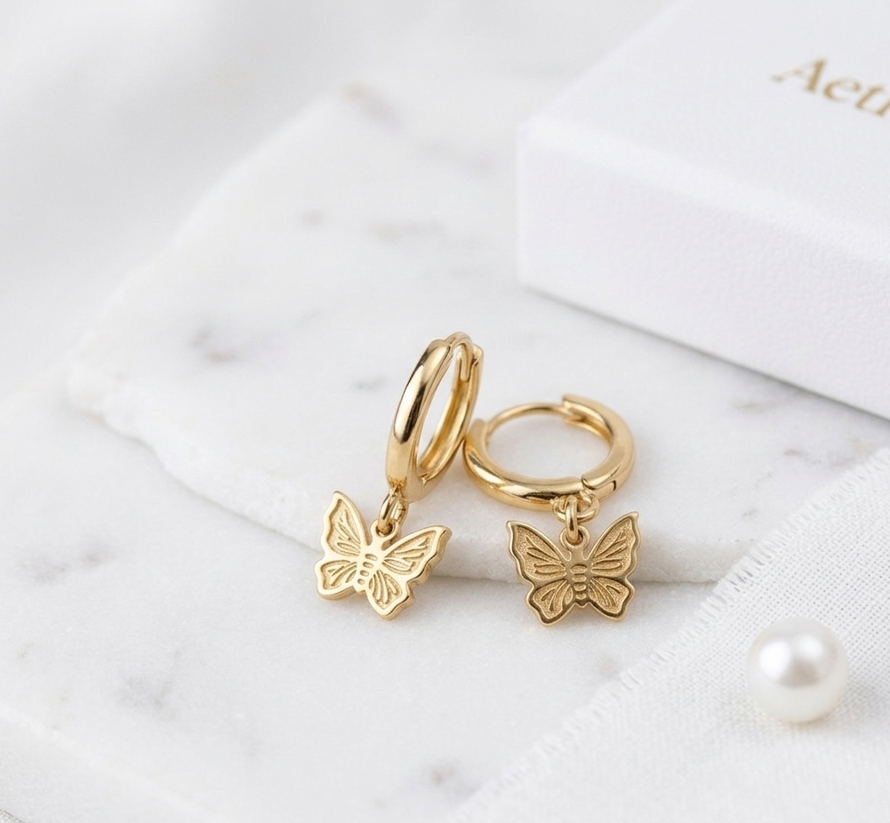 Butterfly Huggie Earrings – product image 1