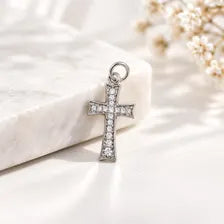 Gold Cross Charm, Crystal Religious Pendant, Stainless Steel Waterproof Faith Jewelry Gift for Her