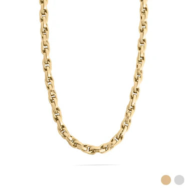 18K Gold PVD Stainless Steel Twisted Oval Chain Necklace/ CHN0166