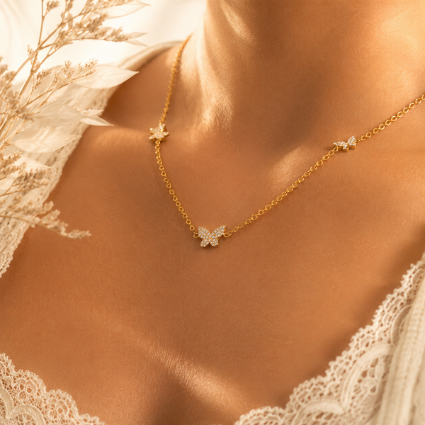 Butterfly Pendant Necklace – 18K Gold, Dainty, Waterproof