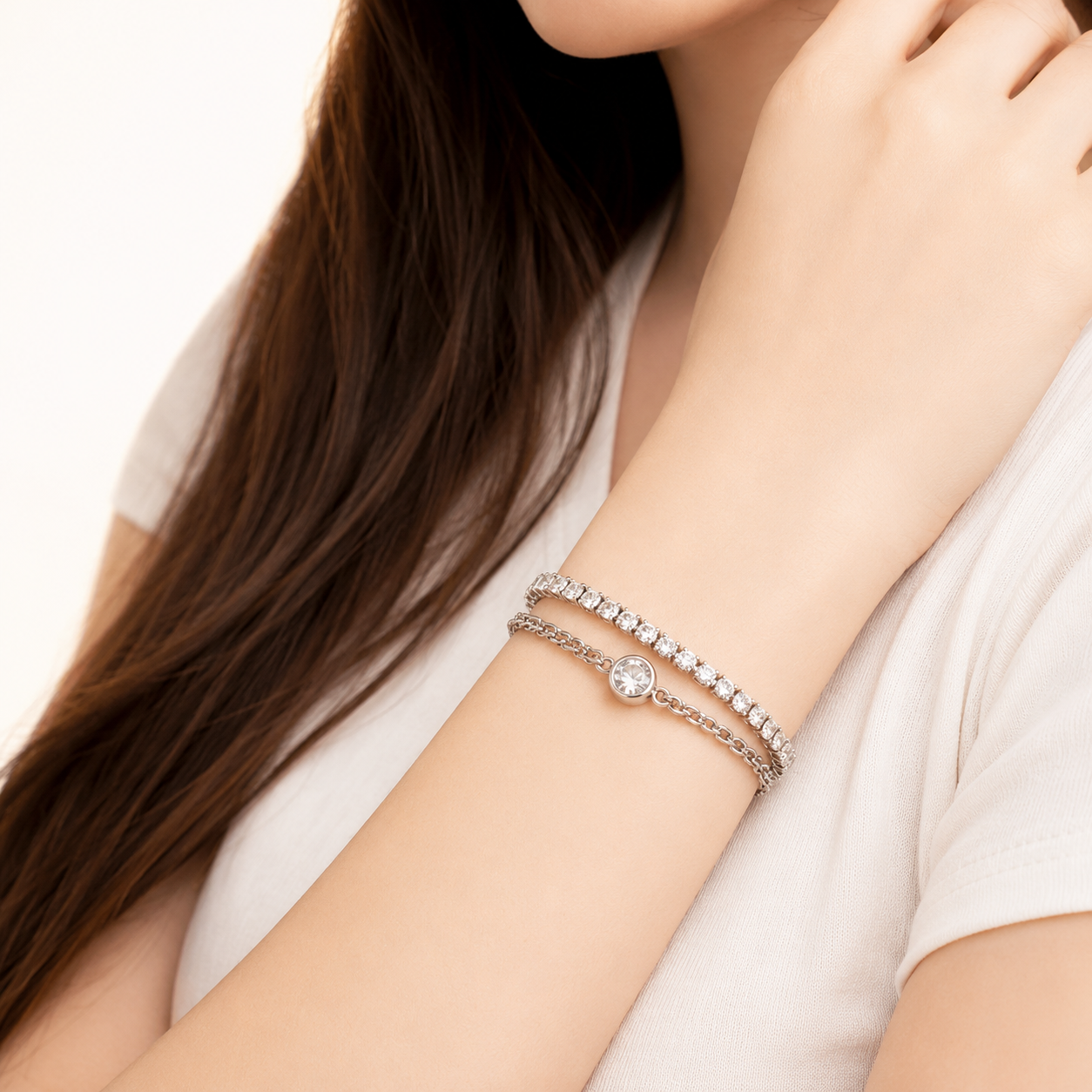 Emerald Cut Tennis Bracelet – 18K Gold, CZ, Hypoallergenic