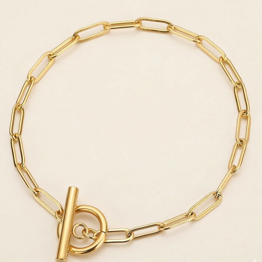 Bracelet, 18K Gold Plated Steel