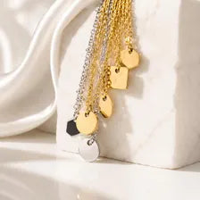 18K Gold PVD Finish Blank Jewelry Tags, Stainless Steel Stamping Charms