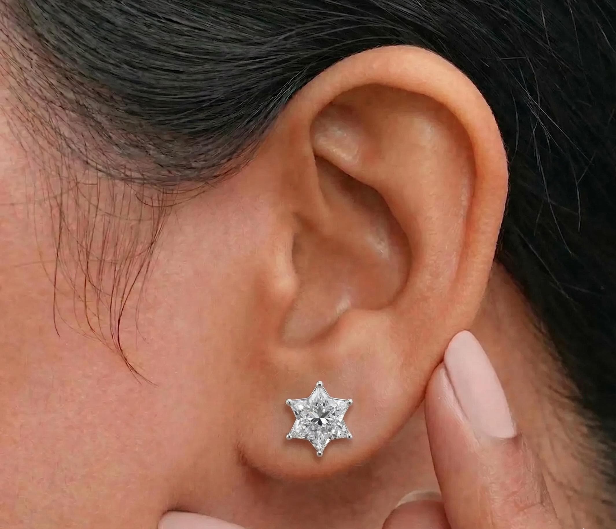 Star Lab Diamond Stud Earrings – Solid Gold, Conflict-Free