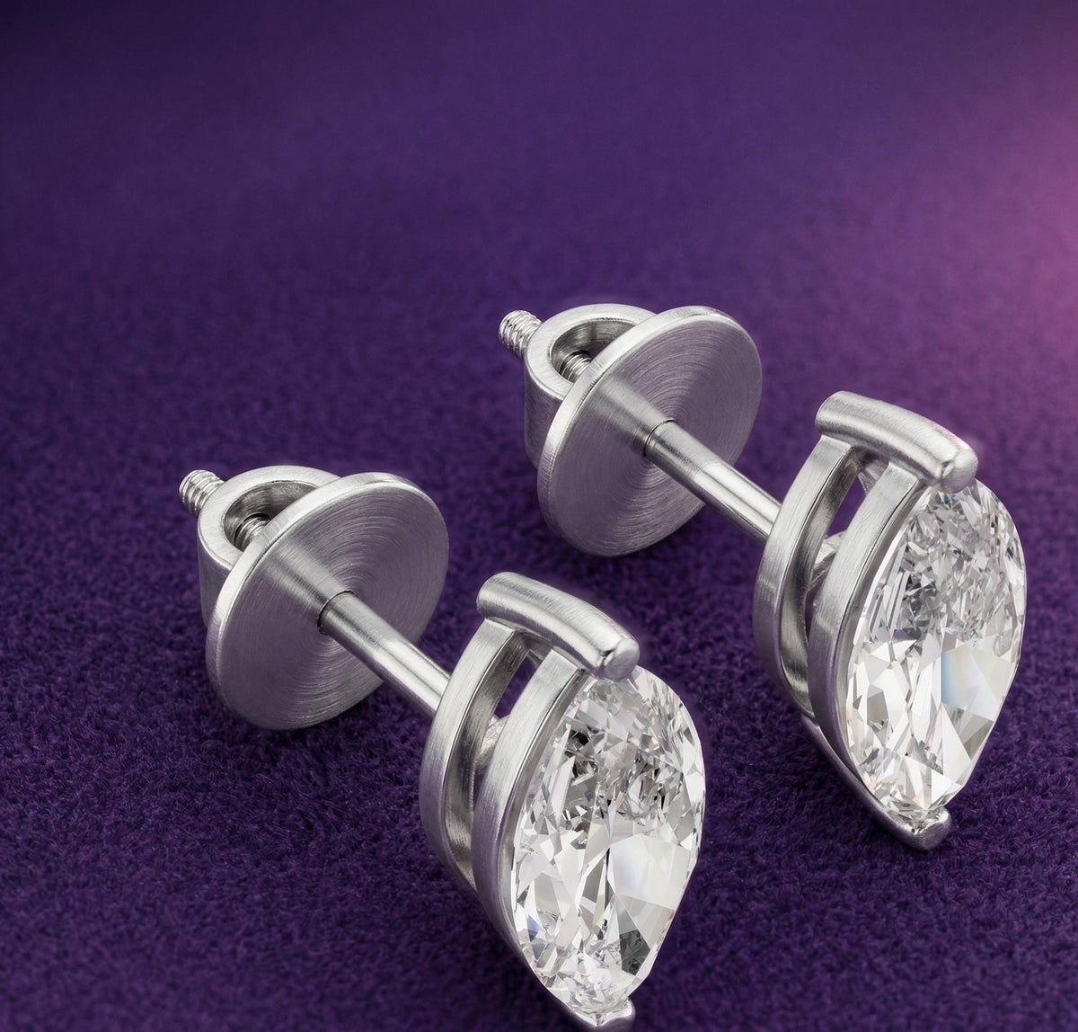 Marquise Lab Grown Diamond Stud Earrings – product image 4