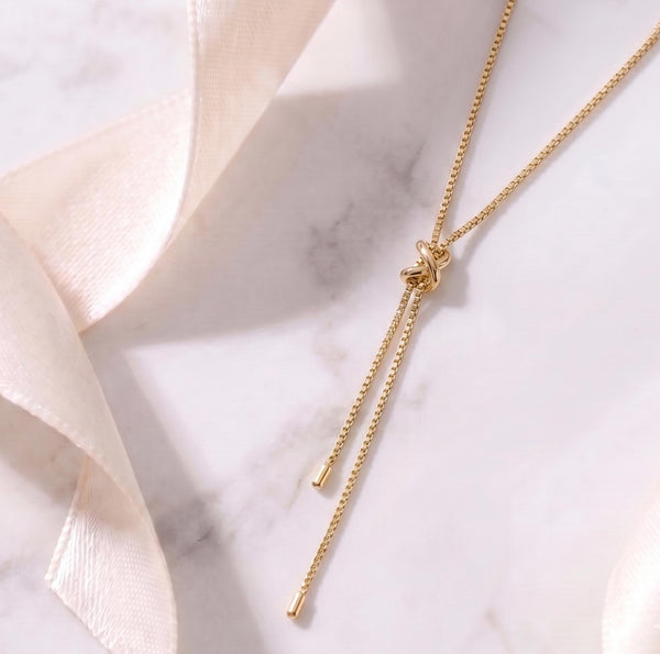 Bolo Necklace – 18K Gold, Adjustable Sliding Chain, Waterproof