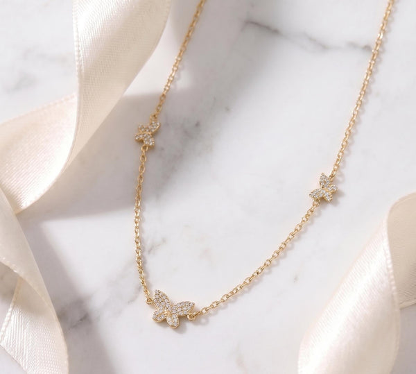 Butterfly Pendant Necklace – 18K Gold, Dainty, Waterproof